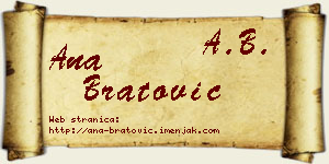 Ana Bratović vizit kartica